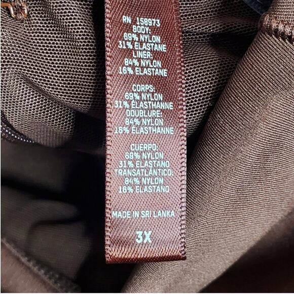 SKIMS All-in-One Mock Neck Sleeveless Unitard - Cocoa Bodysuit  Size 3X - Picture 6 of 10